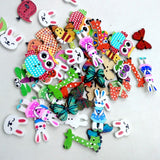 Maxbell Pack of 50 Assorted Animals Wooden Decorative Buttons for Sewing and Crafts