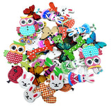 Maxbell Pack of 50 Assorted Animals Wooden Decorative Buttons for Sewing and Crafts