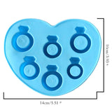 Maxbell Diamond Ring Freeze Ice Cube Tray Mould DIY Silicone Cake Mold Tool for Party