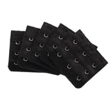 5pcs Elastic Bra Strap Extension Bra Extenders 3x 3 Hook Black