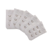 5pcs Elastic Bra Strap Extension Bra Extenders 2x 3 Hook White