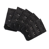 5pcs Elastic Bra Strap Extension Bra Extenders 2x 3 Hook Black