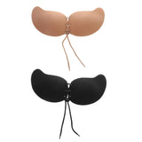 Silicone Adhesive Stick Push Up Strapless Invisible Backless Bra A Beige