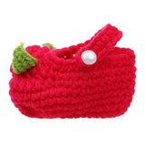 Maxbell Pair of Baby Toddler Knitting Cotton Flower Pearl Design Prewalker Crochet Warm Crib Shoes Red