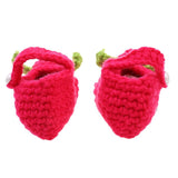 Maxbell Pair of Baby Toddler Knitting Cotton Flower Pearl Design Prewalker Crochet Warm Crib Shoes Red