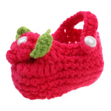 Maxbell Pair of Baby Toddler Knitting Cotton Flower Pearl Design Prewalker Crochet Warm Crib Shoes Red