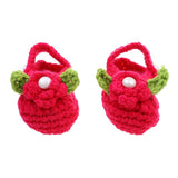 Maxbell Pair of Baby Toddler Knitting Cotton Flower Pearl Design Prewalker Crochet Warm Crib Shoes Red
