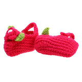 Maxbell Pair of Baby Toddler Knitting Cotton Flower Pearl Design Prewalker Crochet Warm Crib Shoes Red