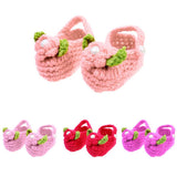 Maxbell Pair of Baby Toddler Knitting Cotton Flower Pearl Design Prewalker Crochet Warm Crib Shoes Red