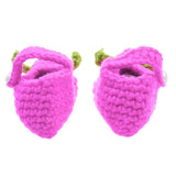 Maxbell Pair of Baby Toddler Knitting Cotton Flower Pearl Design Prewalker Crochet Warm Crib Shoes Purple