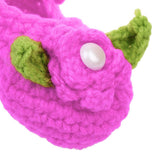 Maxbell Pair of Baby Toddler Knitting Cotton Flower Pearl Design Prewalker Crochet Warm Crib Shoes Purple