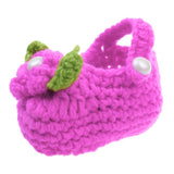 Maxbell Pair of Baby Toddler Knitting Cotton Flower Pearl Design Prewalker Crochet Warm Crib Shoes Purple