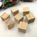 Maxbell Pack of 20 Natural Wooden Cubes Block Embellishments for Kids Crafts Cardmaking 20mm