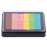 Maxbell Fashion Ink Pad Korea Stationery DIY Craft for Paper Fabric Wood Colorful Rainbow 9