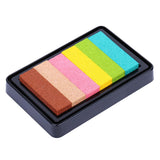 Maxbell Fashion Ink Pad Korea Stationery DIY Craft for Paper Fabric Wood Colorful Rainbow 9