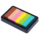 Maxbell Fashion Ink Pad Korea Stationery DIY Craft for Paper Fabric Wood Colorful Rainbow 9