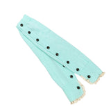 Button Laciness Crochet Leg Warmers Knitted Stockings for Women Blue Green