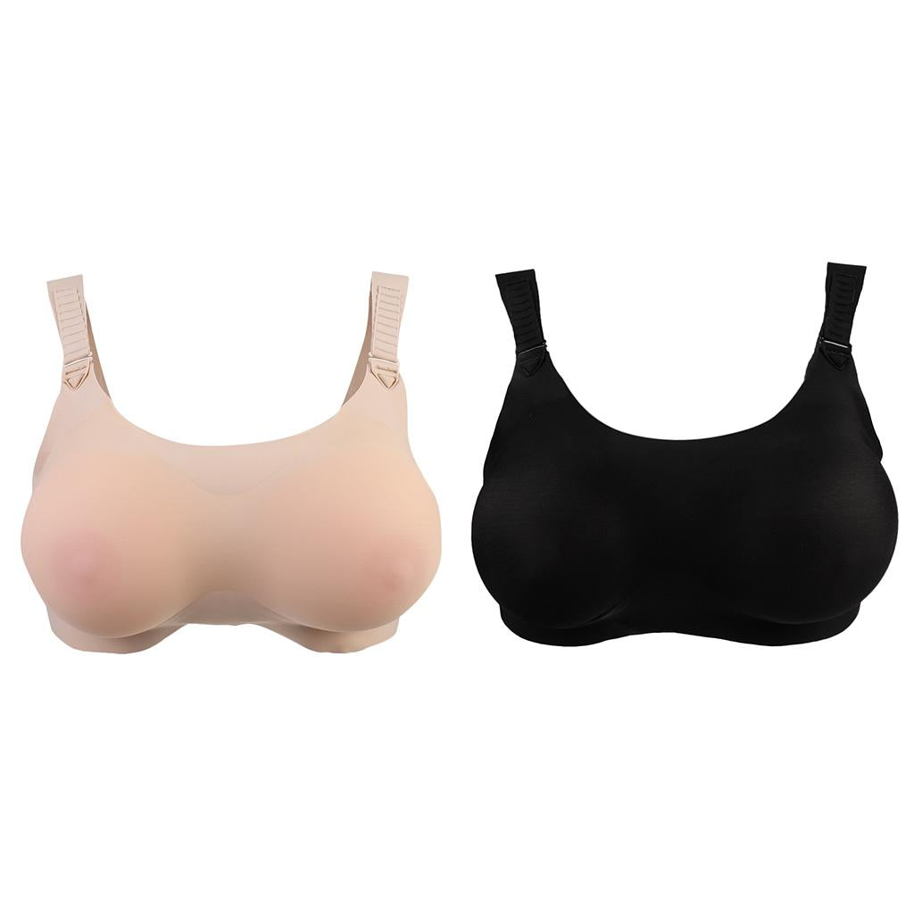 2 in 1 Pocket Bra with Silicone Breast Forms for Mastectomy Crossdresser  Beige