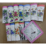 12Pcs/Set Womens Girls Flowers Pattern Wedding Party Charms Cotton Handkerchiefs Hanky Gift #1