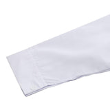 Men Long Sleeve White Scrubs Lab Coat Medical Doctor Nurse Uniform S