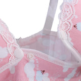 Pregnant Women Comfort Maternity Nursing Bra Wide Strips Breast Feeding Front Button Ultrasoft Bra 90B Pink