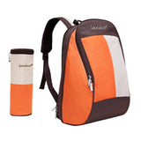 Maxbell Multifunctional Insulated Sleeves Cushioned Shoulder Straps Baby Nappy Food Diaper Bag Mommy Backpack with Bottle Bag Orange