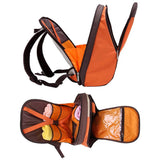 Maxbell Multifunctional Insulated Sleeves Cushioned Shoulder Straps Baby Nappy Food Diaper Bag Mommy Backpack with Bottle Bag Orange