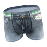 Men's 3D Cotton Shorts Denim Jeans Boxer Briefs Underwear Casual L Black