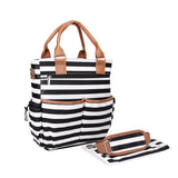 Maxbell Baby Diaper Bag Messenger Organizer Tote with Changing Pad Stripe
