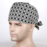 Men Women Lace Up Cotton Fashionable Soft Comfortable Wear Breathable Sweat Absorbent Cap Bouffant Beauty Scrub Cap One Size 3