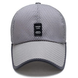 Maxbell  Men Women Fashionable Outdoor Sports Comfortable Wear Snapback Baseball Cap Outdoor Sports Mesh Hat Light Gray