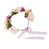 Women Flower Boho Headband Garland Festival Wedding Bridal Hairband Red