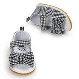 Infant Girl's Bowknot Anti-slip Soft Sole Crib Shoes Sandal 6-12 Months Black