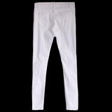 Women's Stretch Jeans Destroy Skinny Ripped Distressed Pants S White