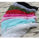 Women Lady Bandanas Turban Lace Hair Band Headwrap Wide Headband Fushia