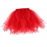 Maxbell Womens Girls Kids Princess Ballet Tutu Skirt Wedding Prom Mini Fancy Dress Adult Red