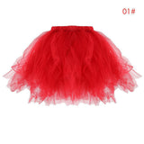 Maxbell Womens Girls Kids Princess Ballet Tutu Skirt Wedding Prom Mini Fancy Dress Adult Red
