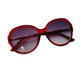 Fashion High-grade Carved Women Sunglasses Big Frame Eyewear Leopard Print Wine Red