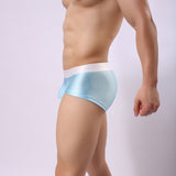 Man's Silky soft Solid Boxer Brief Men's Underwear M Blue