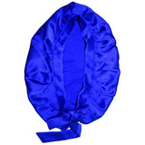 Women Pure Silk Sleep Hats Wrap Night Cap Hair Care Bonnet Royal Blue