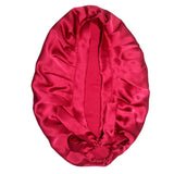 Women Pure Silk Sleep Hats Wrap Night Cap Hair Care Bonnet Red