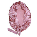 Women Pure Silk Sleep Hats Wrap Night Cap Hair Care Bonnet Flesh Pink