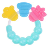 Maxbell Toddler Teether Chew Toy Molar Rod Silicone Handbell Jingle Baby Use Green
