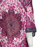 Purple Flower Fashion Flower Printing Chiffon Cardigan Coat Beach Cover UP M