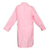 Women White Scrubs Lab Coat Medical Nurse Doctor Uniform Lapel Neck XL Long Sleeve-Thick-Pink