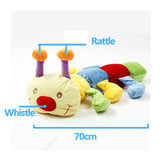 Maxbell Cuddly Baby Caterpillar Plush Toy With Whistle With Rattle For PlayMat