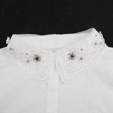 Womens Fake Collar Removable False Blouse Embroidered 5-Half Shirt #5