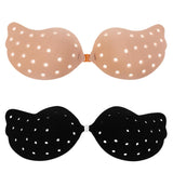 Backless Self Adhesive Bra Reusable Strapless Padded Invisible Push Up Bra D Black