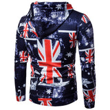 Men's Retro Graphic Printed Pullover Hoodie Leisure Sweatshirt M