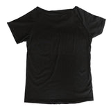 Fashion Women Embroidery Blouse Casual Short Sleeve T-Shirt Tops S Black